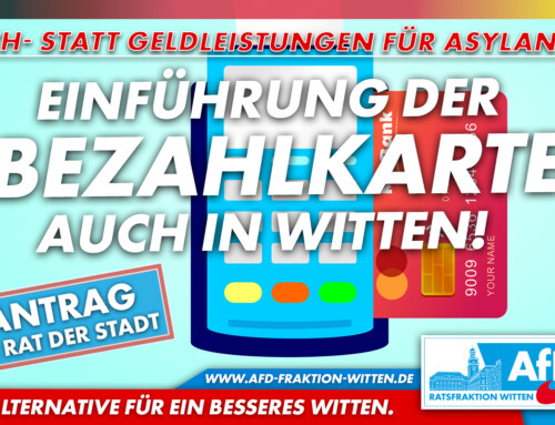 AfD im Wittener Rat fordert: Bezahlkarte statt Bargeld für Asylanten und geduldete Personen in Witten