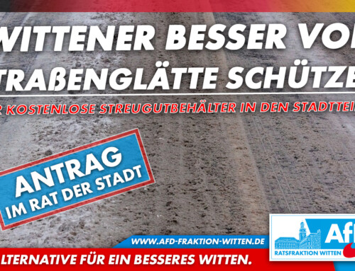 Antrag im Stadtrat: Wittener durch kostenlose Streugutbehälter besser vor Straßenglätte im Winter schützen!